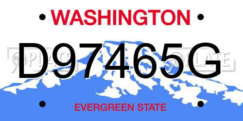 D97465G Washington License Plate