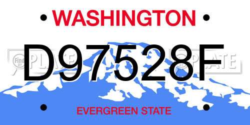 D97528F Washington License Plate