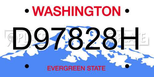 D97828H Washington License Plate