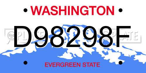 D98298F Washington License Plate