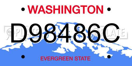 D98486C Washington License Plate