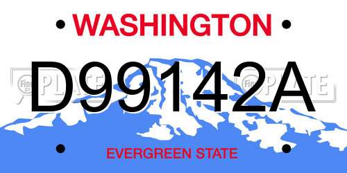 D99142A Washington License Plate