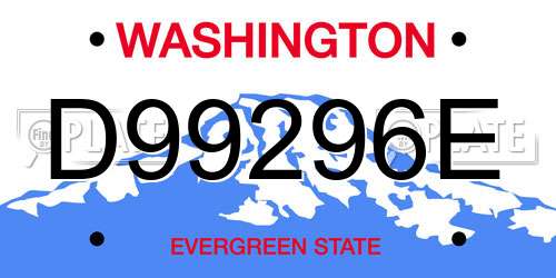 D99296E Washington License Plate