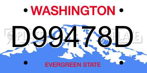D99478D Washington License Plate