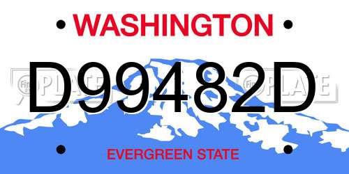 D99482D Washington License Plate