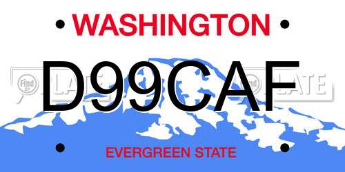 D99CAF Washington License Plate