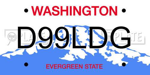 D99LDG Washington License Plate