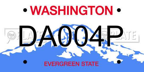 DA004P Washington License Plate