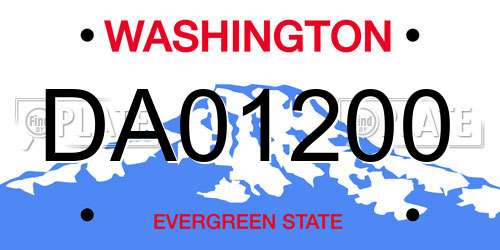 DA01200 Washington License Plate