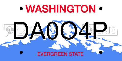 DA0O4P Washington License Plate