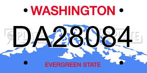 DA28084 Washington License Plate