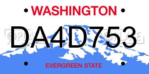 DA4D753 Washington License Plate