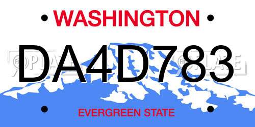DA4D783 Washington License Plate