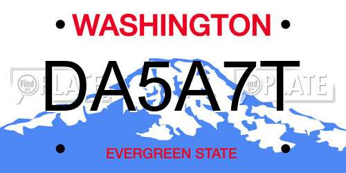 DA5A7T Washington License Plate
