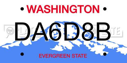 DA6D8B Washington License Plate