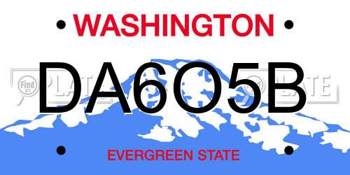 DA6O5B Washington License Plate