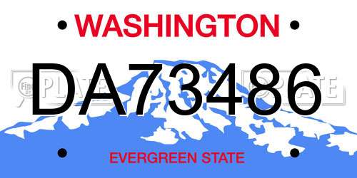 DA73486 Washington License Plate