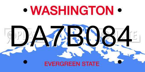DA7B084 Washington License Plate