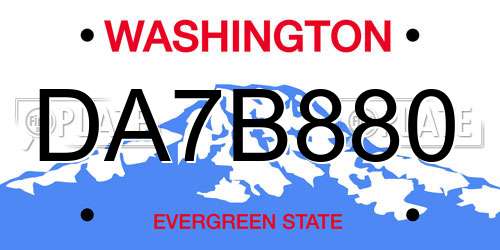 DA7B880 Washington License Plate