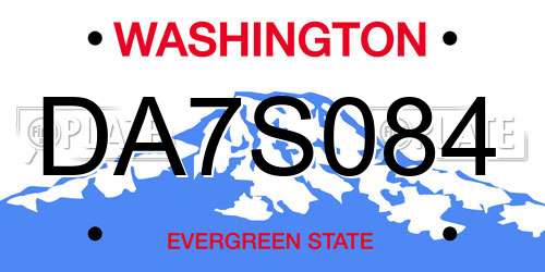 DA7S084 Washington License Plate