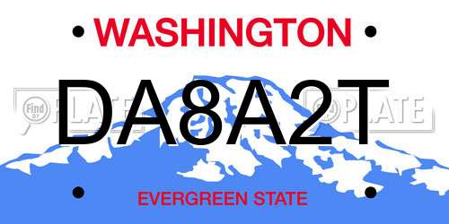 DA8A2T Washington License Plate