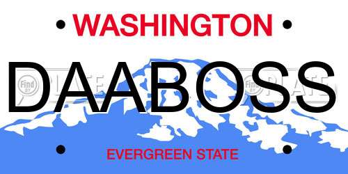 DAABOSS Washington License Plate