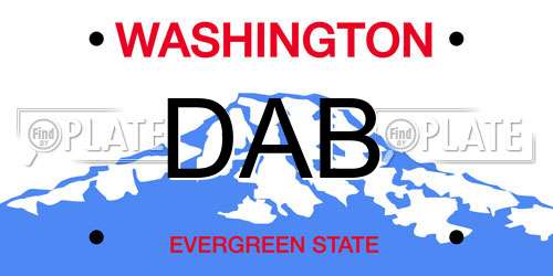 DAB Washington License Plate