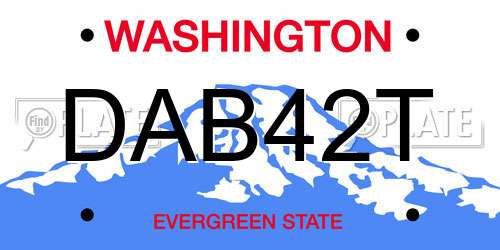 DAB42T Washington License Plate