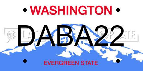 DABA22 Washington License Plate
