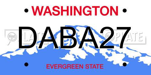 DABA27 Washington License Plate