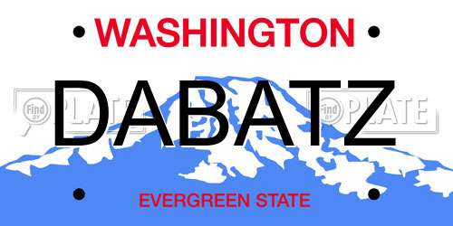 DABATZ Washington License Plate