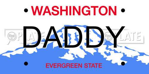 DADDY Washington License Plate