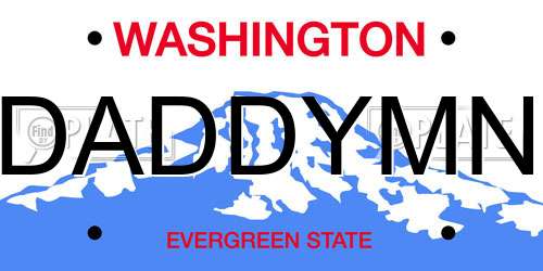 DADDYMN Washington License Plate