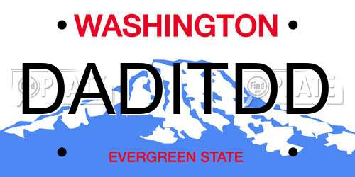 DADITDD Washington License Plate