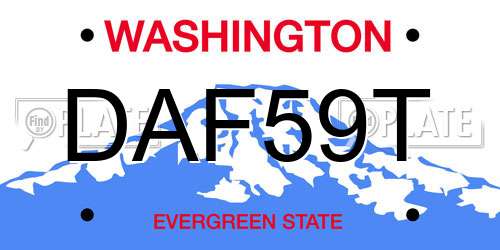DAF59T Washington License Plate
