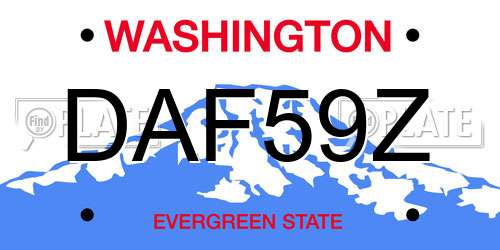 DAF59Z Washington License Plate