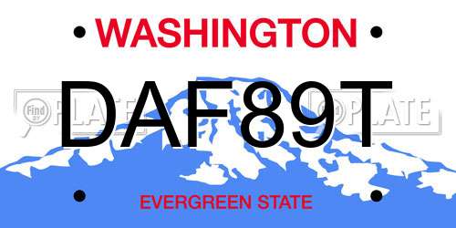DAF89T Washington License Plate