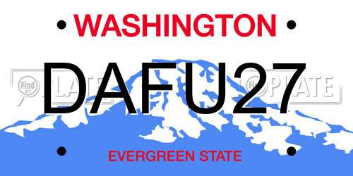 DAFU27 Washington License Plate