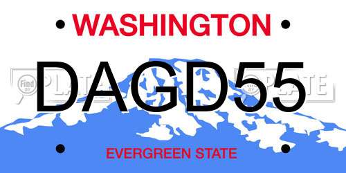 DAGD55 Washington License Plate