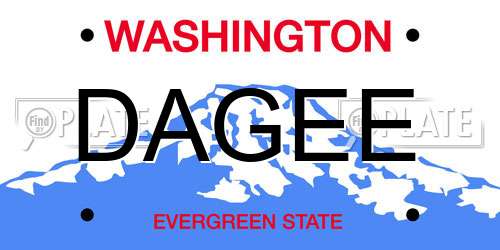DAGEE Washington License Plate