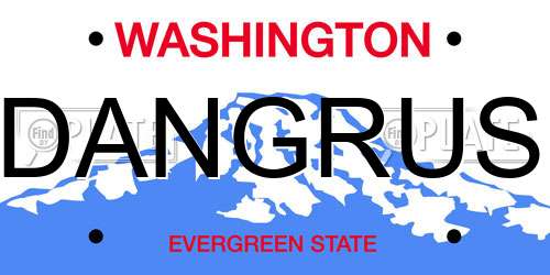 DANGRUS Washington License Plate