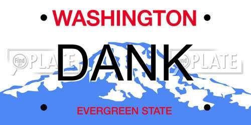 DANK Washington License Plate