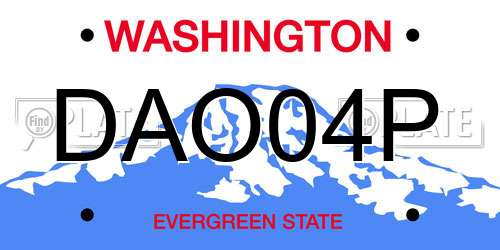 DAO04P Washington License Plate