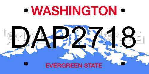 DAP2718 Washington License Plate