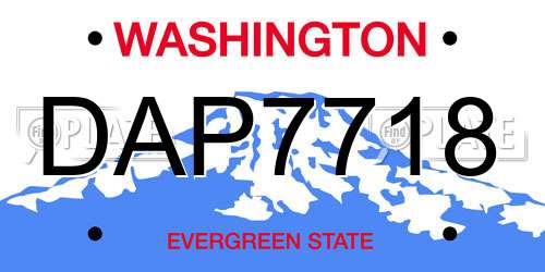 DAP7718 Washington License Plate