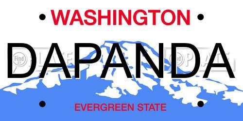 DAPANDA Washington License Plate
