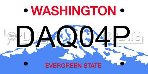 DAQ04P Washington License Plate