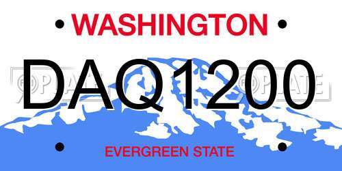 DAQ1200 Washington License Plate