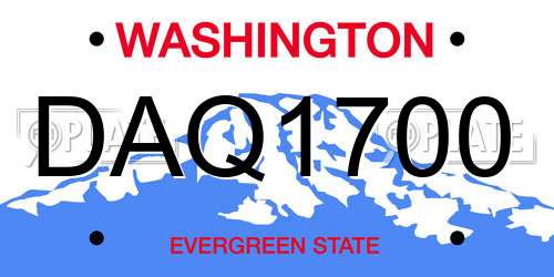DAQ1700 Washington License Plate