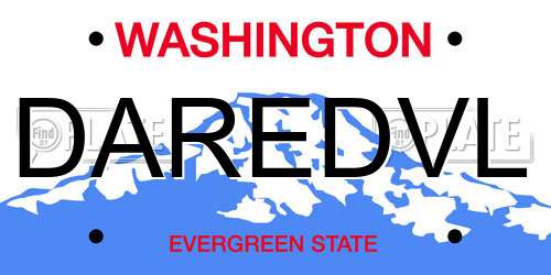 DAREDVL Washington License Plate